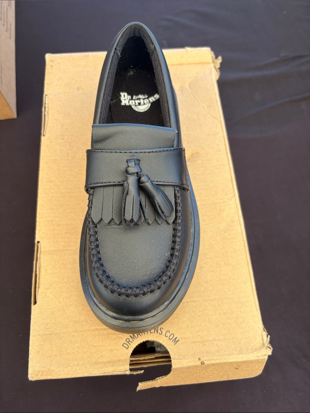 Dr. Martens Unisex Adrian J Child Black Loafer
